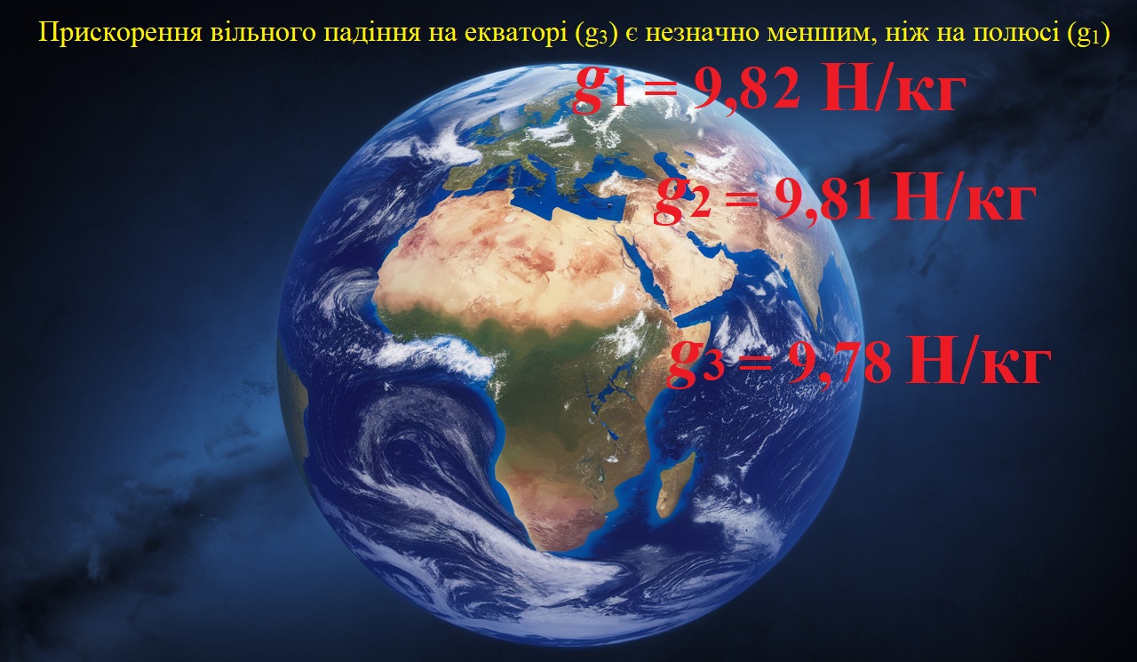 Зміна прискорення вільного падіння